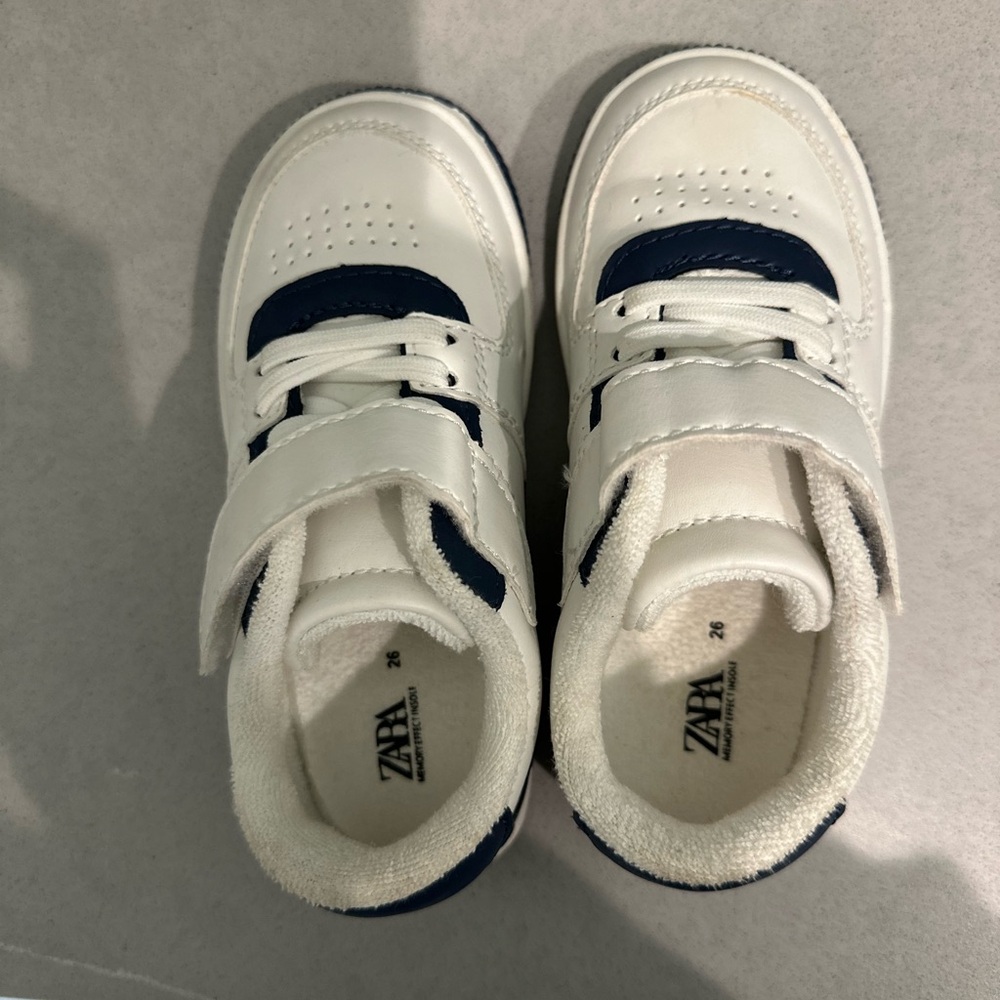 Zara Kids White and Blue Sneakers